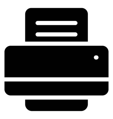 Yazıcı simgesi, katı vektör tasarımı.