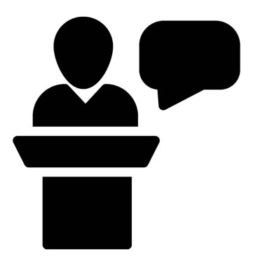 Konuşma simgesini katı vektör tasarımı.