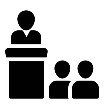 Kongre simgesinin katı vektör tasarımı.