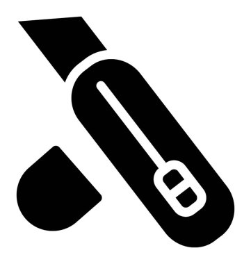 Kağıt kesici simgesi, katı vektör tasarımı.