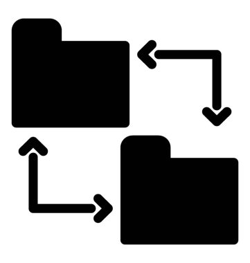 Exchange klasörü simgesi, glif tasarım.