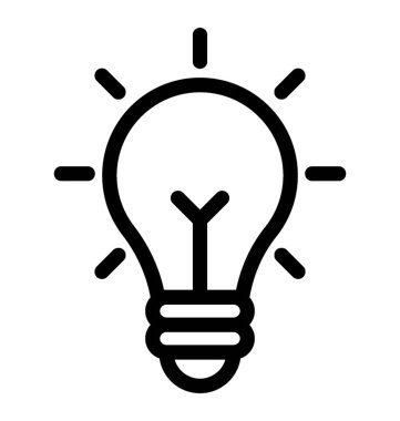 Fikir simgesi, çizgi vektör tasarımı.