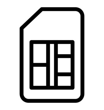 SIM kartı simgesi, çizgi vektör tasarımı.