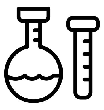 Laboratuvar aksesuarları simgesi, çizgili Tema.