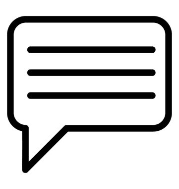 Sohbet balonu simgesinin, çizgi vektör tasarımı.