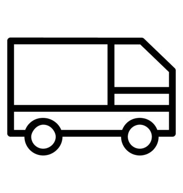 Kamyon simgesi, çizgi vektör tasarımı.