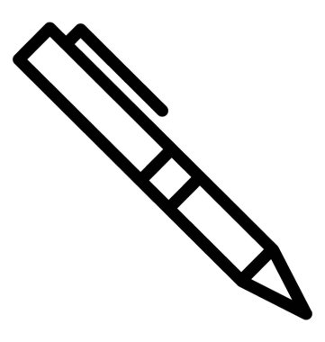 Kalem simgesi, çizgi vektör tasarımı.