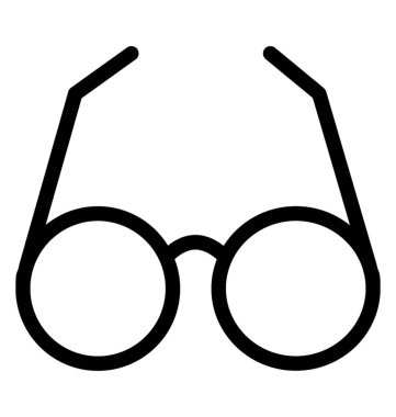 Gözlük simgesi, çizgi vektör tasarımı.