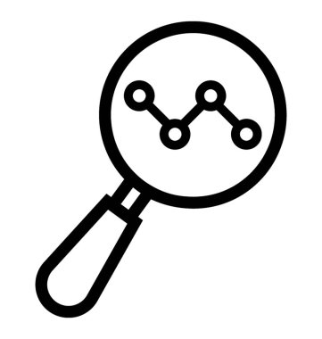 Eğilim analizi simgesi, çizgi vektör tasarımı.