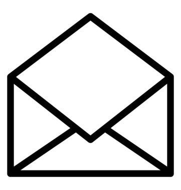  Zarf simgesi, çizgi vektör tasarımı.