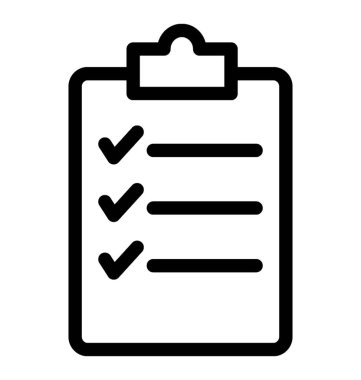 Denetim listesi simgesini, çizgi vektör tasarımı.