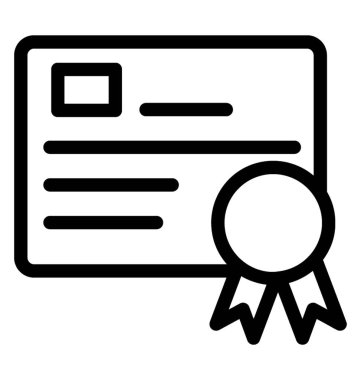 Bir eğitim derecesi veya bir sertifika simge, çizgili Tema.