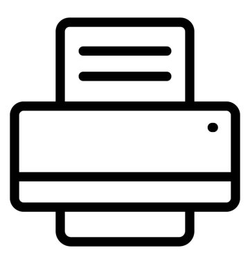 Yazıcı simgesi, çizgi vektör tasarımı.