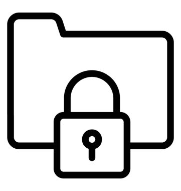 klasör kilidi simgesinin çizgi vektör tasarımı.