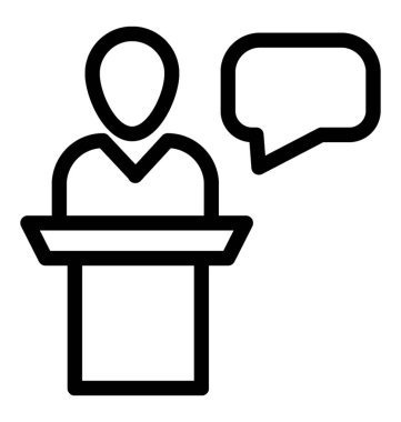 Konuşma simgesini çizgi vektör tasarımı.