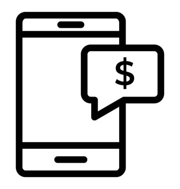 İş sohbet simgesi, çizgi vektör tasarımı.