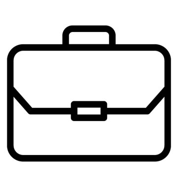 Portföy simgesi, çizgi vektör tasarımı.