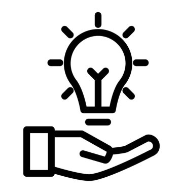 Fikir simgesi, çizgi vektör tasarımı.