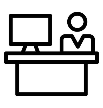 Resepsiyon simgesi, çizgili Tema.