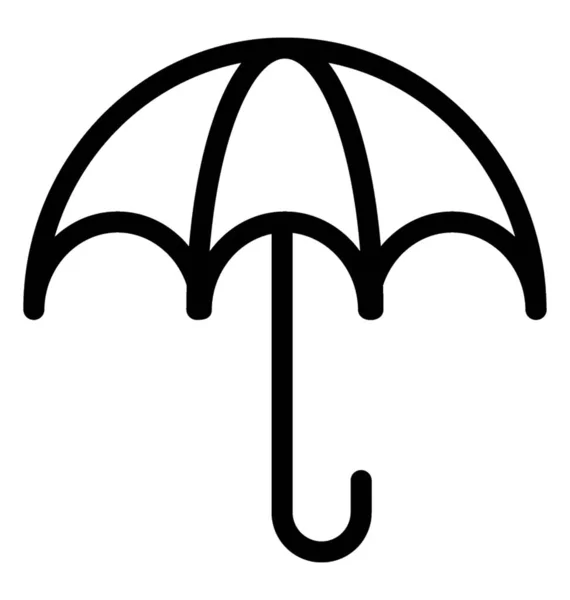 Icono Paraguas Diseño Vectores Línea — Vector de stock