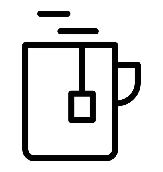 Line Vector Design Tea Cup Icon — Stock Vector