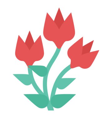 Düz dizaynlı gülün simgesi.