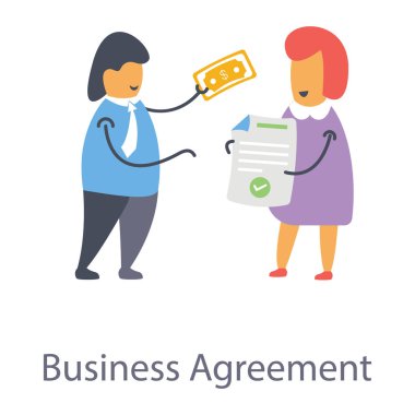 İş anlaşması simgesi düz tasarım.