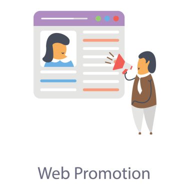 Web tanıtım düz tasarım simgesi.