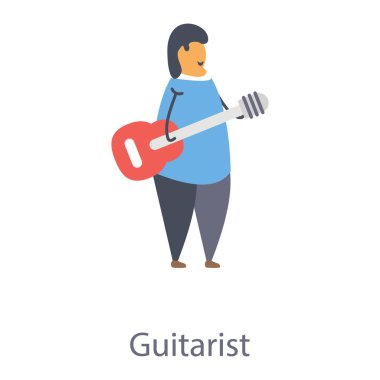 Düz dizaynlı gitarist simgesi 