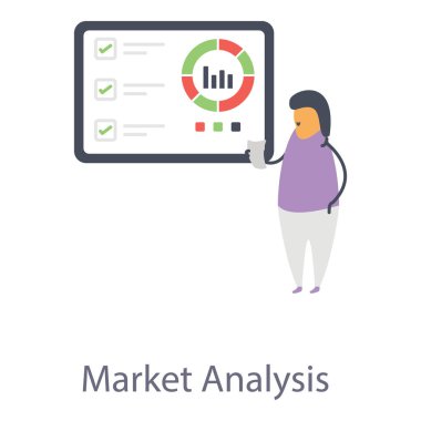 İş analistinin simgesi düz tasarım.