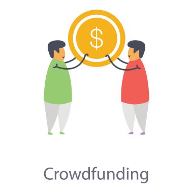 Düz tasarımda kitle fonlama simgesi.