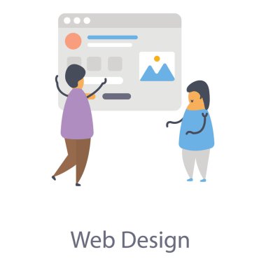 Web tasarımının simgesi düz tasarım.