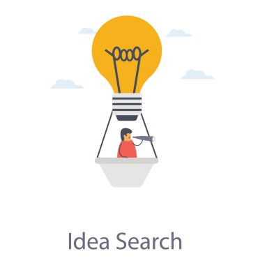 Düz tasarım öngören fikir simgesi.