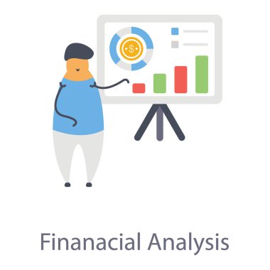 Finansal büyüme grafiğinin düz tasarımı 