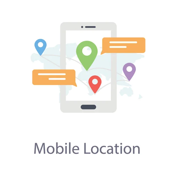 Icône Localisation Mobile Dans Design Plat — Image vectorielle