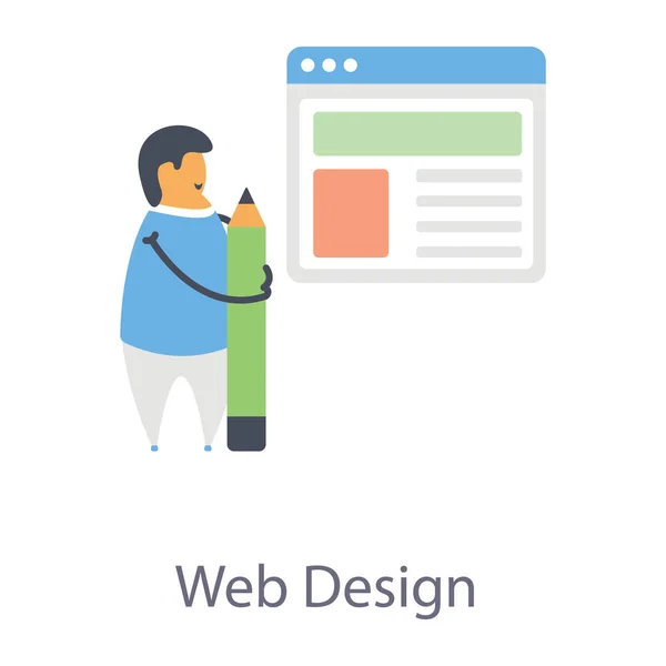 Icône Web Design Flat Design — Image vectorielle