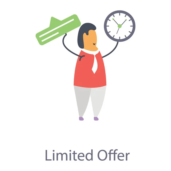 Limited Time Offer Icon Flat Design — Stock Vector