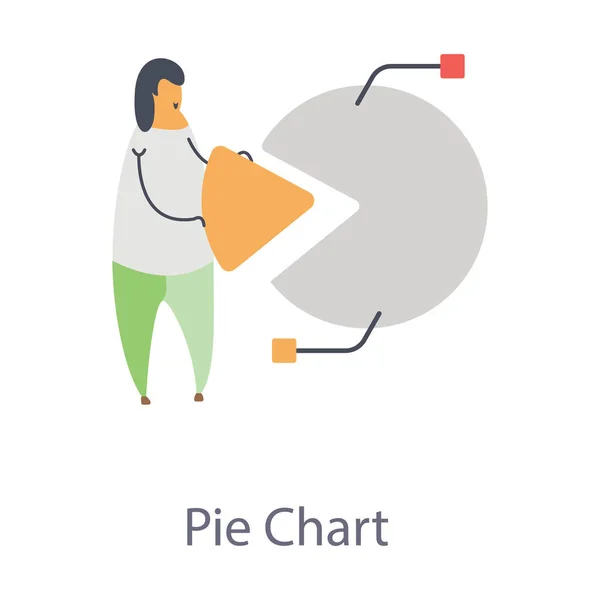 Projeto Plano Ícone Gráfico Torta — Vetor de Stock