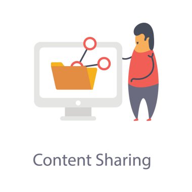 Veri paylaşım simgesinin düz tasarımı