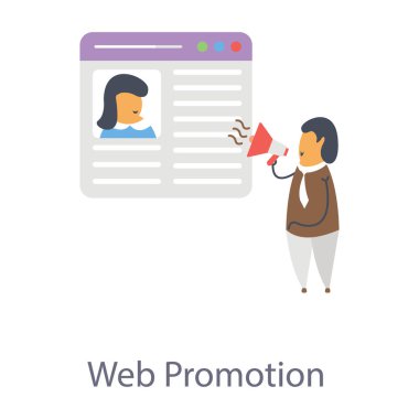 Web tanıtım düz tasarım simgesi.