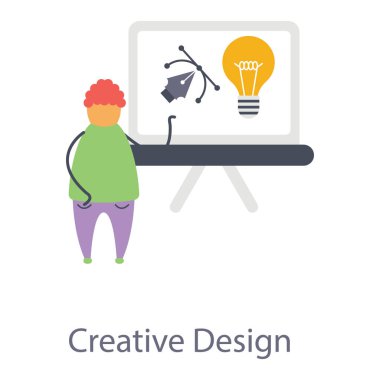 Yaratıcı tasarım simgesi düz tasarım.