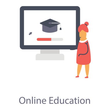 Çevrimiçi eğitim dairesi tasarımı simgesi.