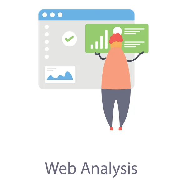 Ícone Web Analytics Design Plano — Vetor de Stock