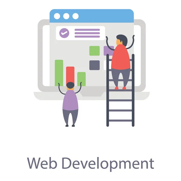 Web Design Vetorial Desenvolvimento Plana — Vetor de Stock