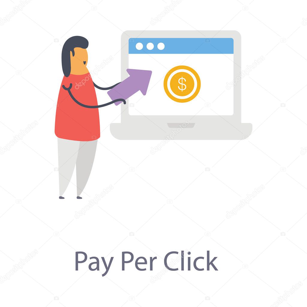 Flat design of pay per click 
