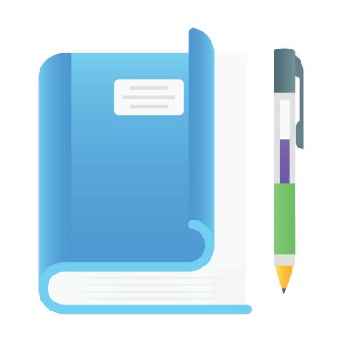 Tükenmez kalemle kitap, kitap yazma simgesi 