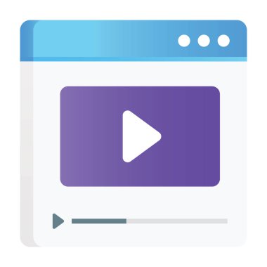 Düz vektörde video öğretiminin moda biçimi simgesi.