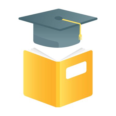 Mezuniyet simgesi sertifika kavramına sahip mortarboard.