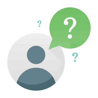 İzole edilmiş arkaplanda faq 'ın düz vektör biçimi.