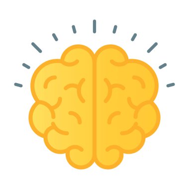 Beyin, düz dizaynlı insan organı simgesi.